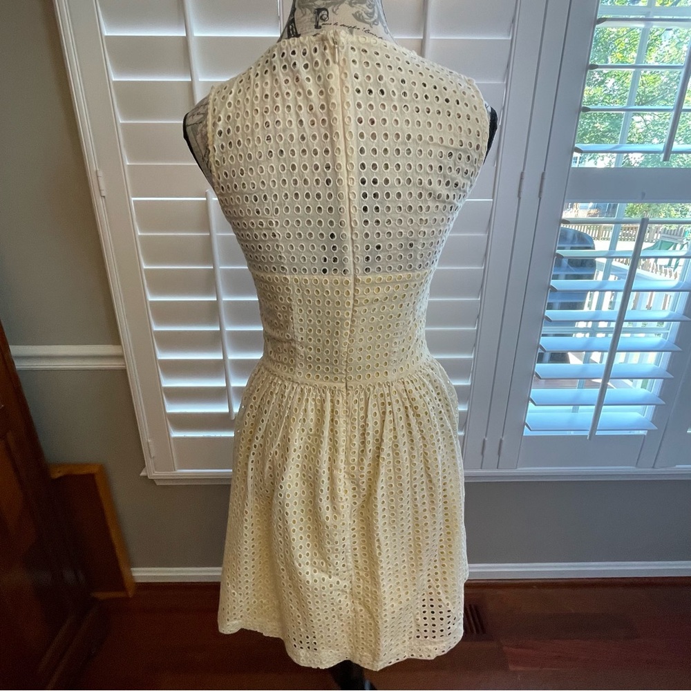 French Connection Cream Eyelet Midi Dress with pockets - Picture 5 of 7